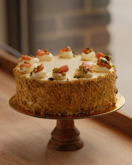 Peaches & Honey Mascarpone Cake