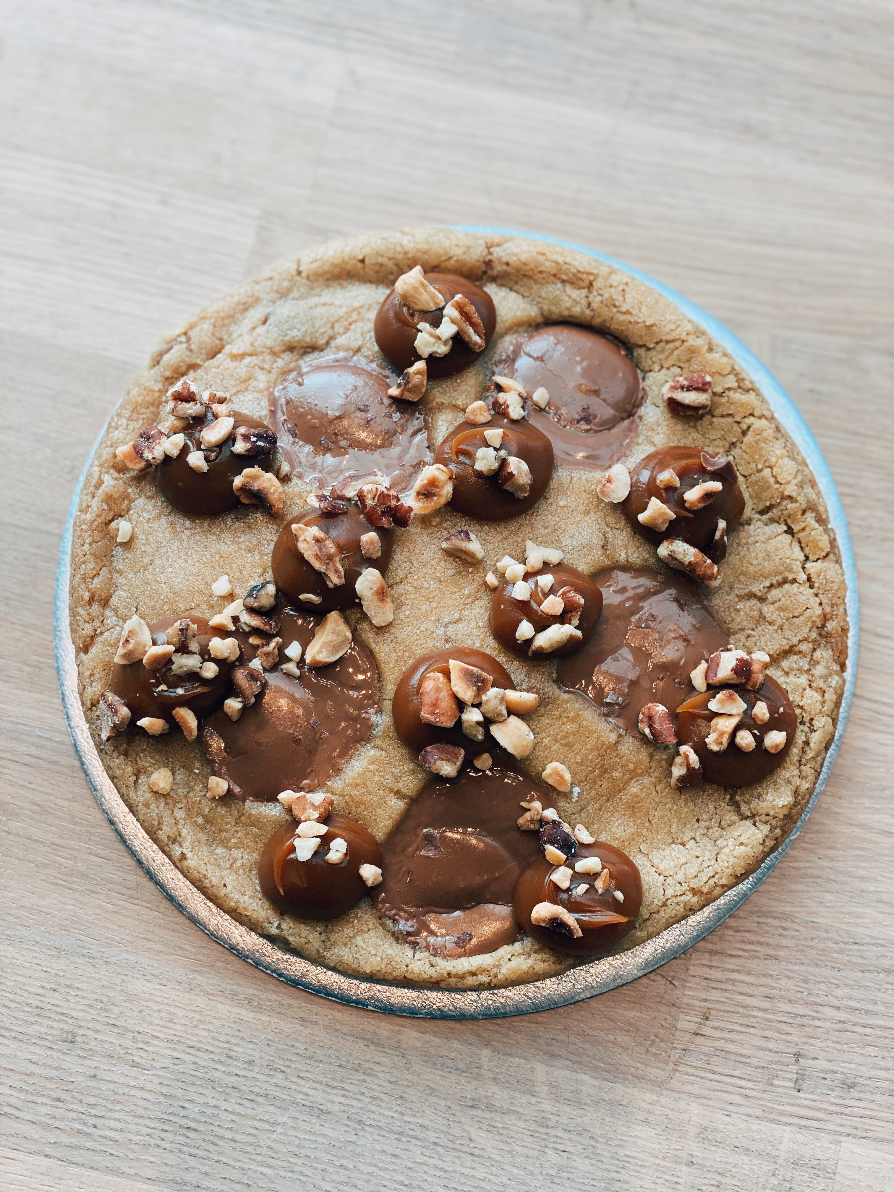 Milk Chocolate, Salted Caramel & Hazelnut Cookie Cake